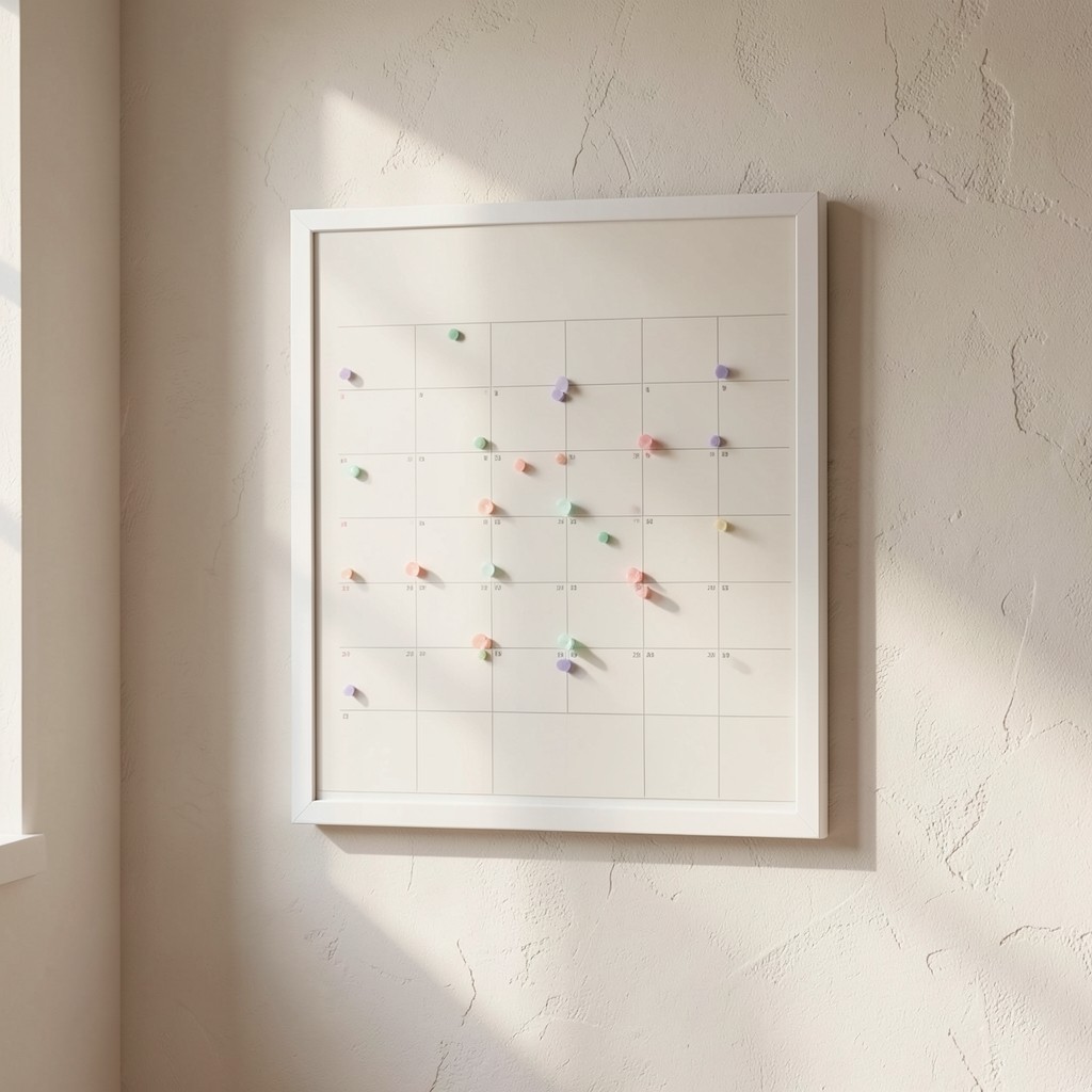 Calendario mural con festivos marcados